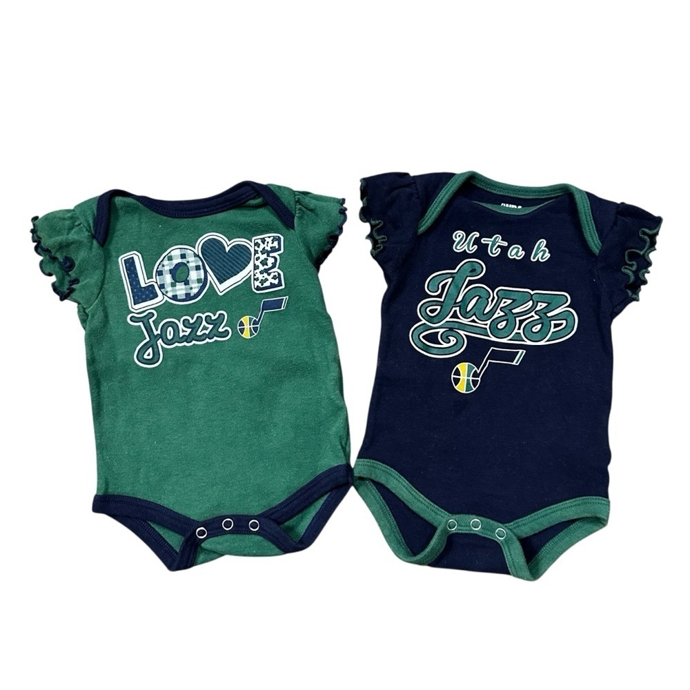 NBA Utah Jazz Basketball Baby Onesie Bundle of 2 Size 0-3 Months